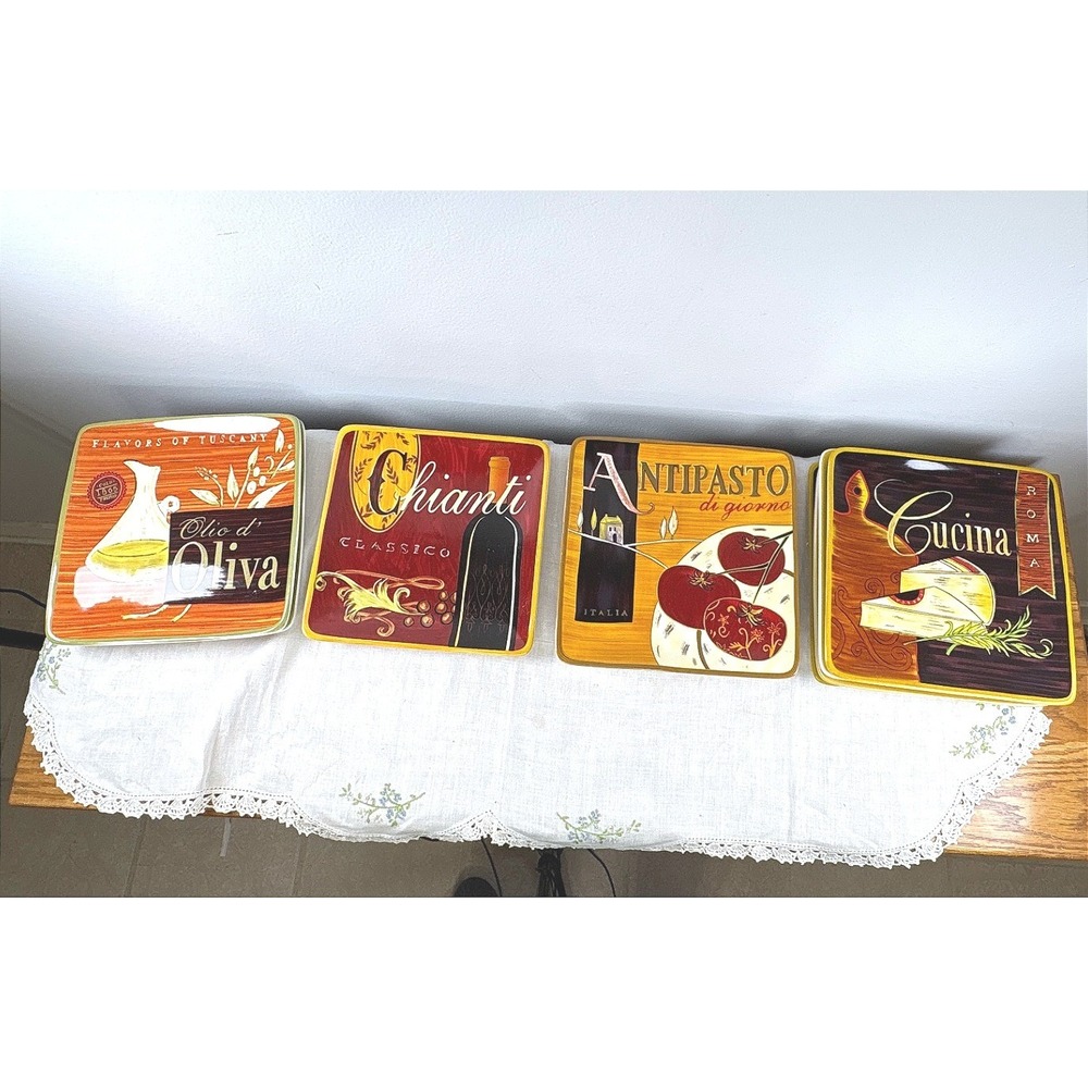 Pier 1 Imports Cucina Italian Tuscan Square Salad Plates Set of 10